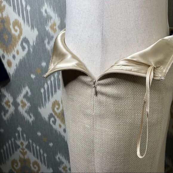 Ralph Lauren Sand Silk Nailhead Weave Pencil Skirt - Picture 10 of 16